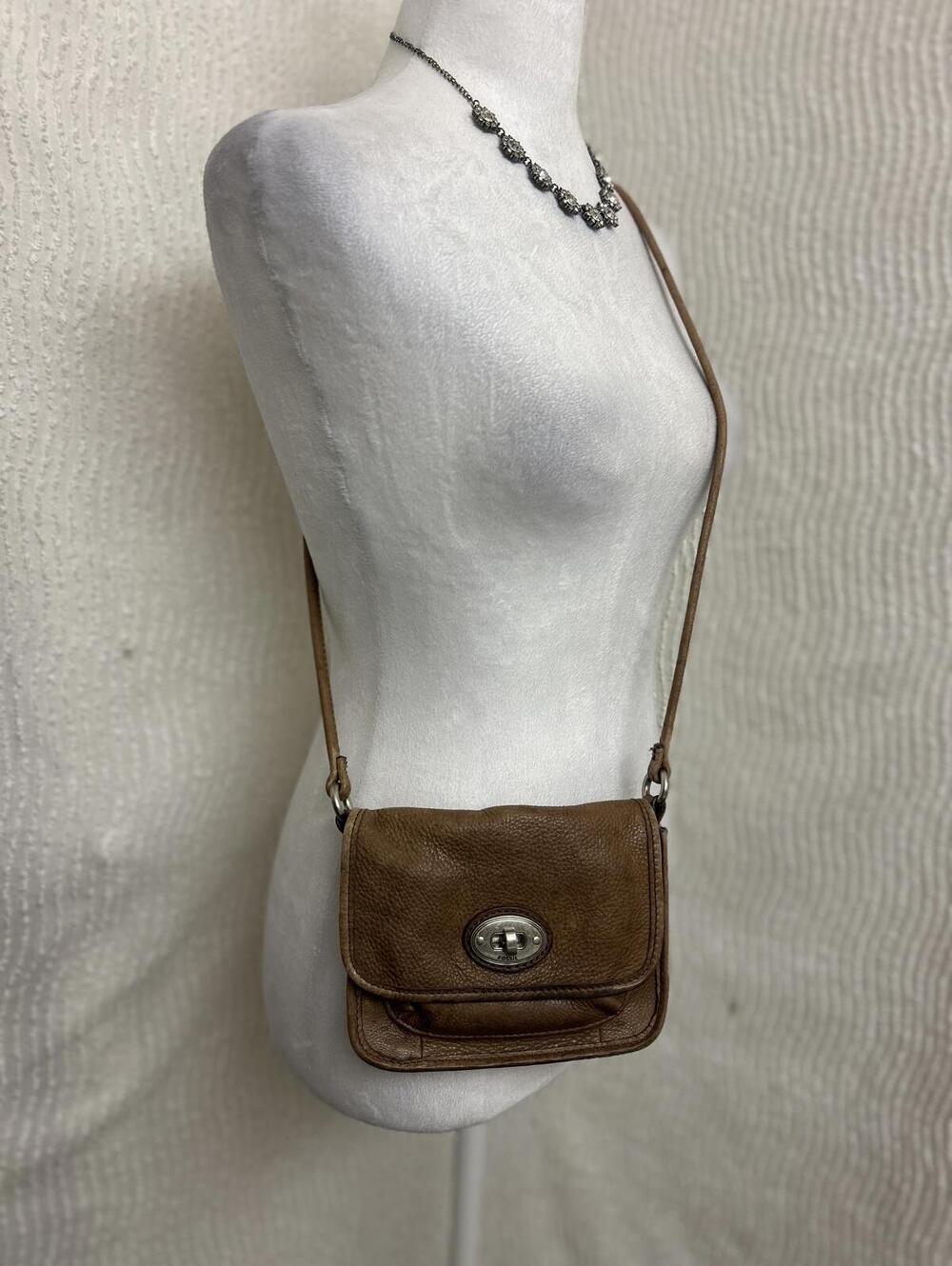 Fossil Jolie Leather Crossbody Bag Small Brown Purse Closet Staple